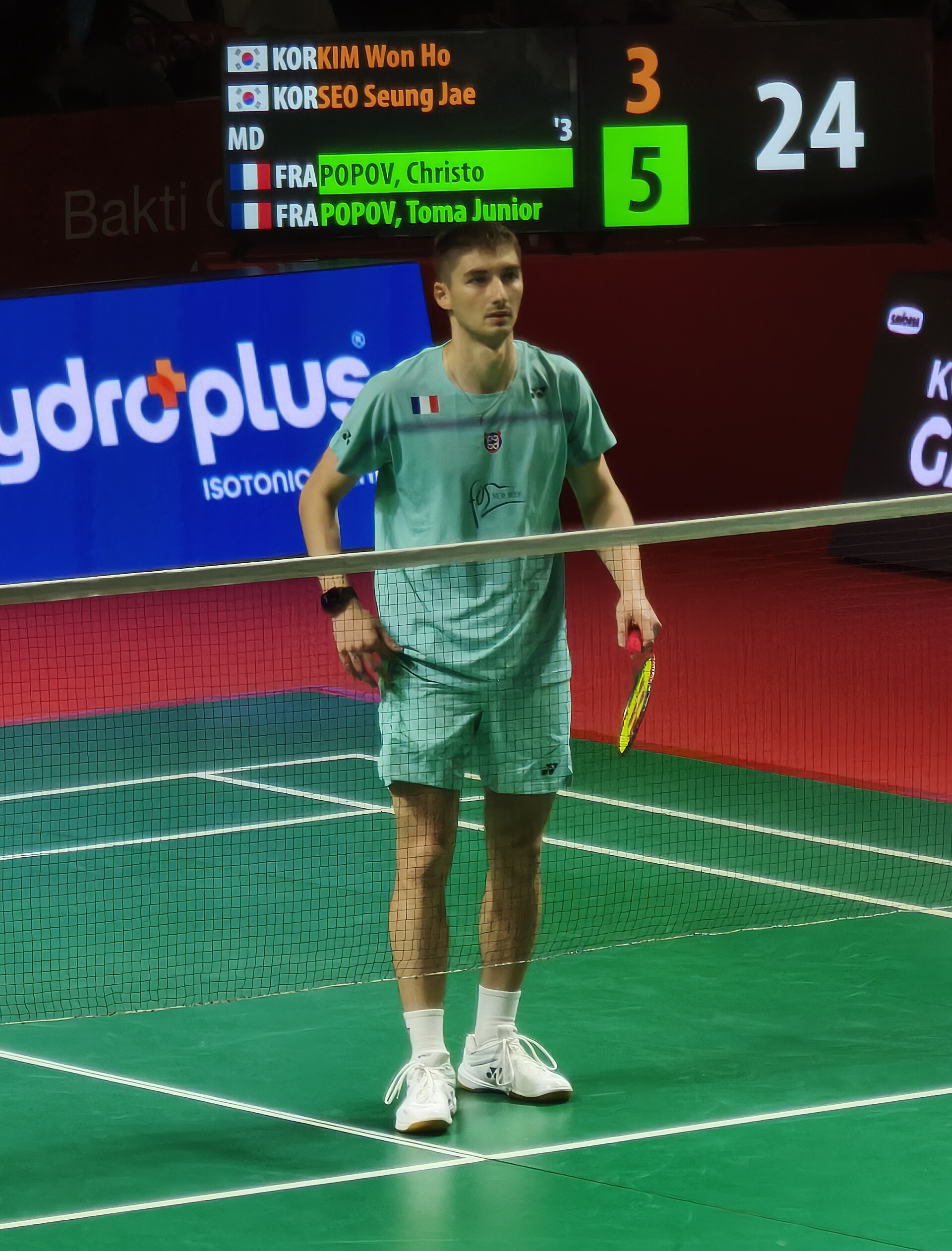 Le badiste français Christo Popov sur le court lors de l’Open d’Indonésie 2026 (photo d’archives) Le badiste français Christo Popov sur le court lors de l’Open d’Indonésie 2026 (photo d’archives)