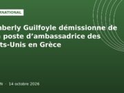 Kimberly Guilfoyle démissionne de son poste d’ambassadrice des États-Unis en Grèce Illustration graphique verte internationale : démission de Kimberly Guilfoyle ambassadrice en Grèce, Ouelen 14 octobre 2026
