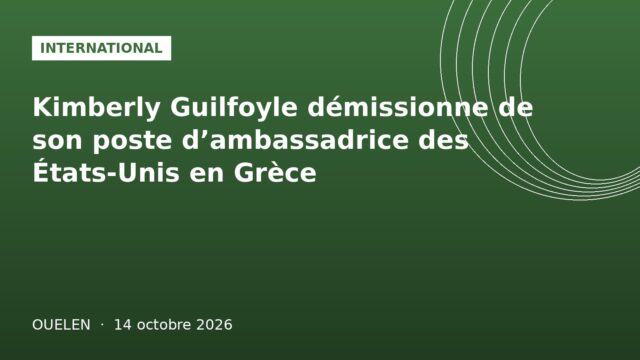 img11 Illustration graphique verte internationale : démission de Kimberly Guilfoyle ambassadrice en Grèce, Ouelen 14 octobre 2026