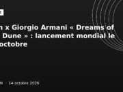 Kith x Giorgio Armani « Dreams of the Dune » : lancement mondial le 16 octobre Illustration graphique noire : collaboration mode Kith x Giorgio Armani Dreams of the Dune, Ouelen 14 octobre 2026
