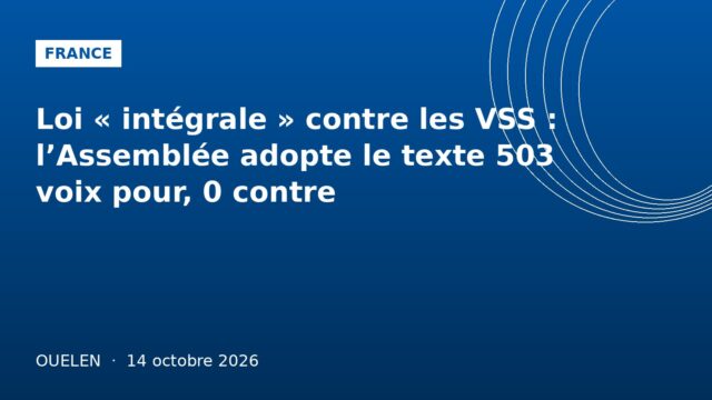 img6 Illustration graphique bleu France : adoption de la loi intégrale contre les violences sexistes et sexuelles, Ouelen 14 octobre 2026