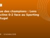 Ligue des champions : Lens s’incline 0-2 face au Sporting Portugal Illustration graphique orange sport : match Lens contre Sporting en Ligue des champions, Ouelen 14 octobre 2026