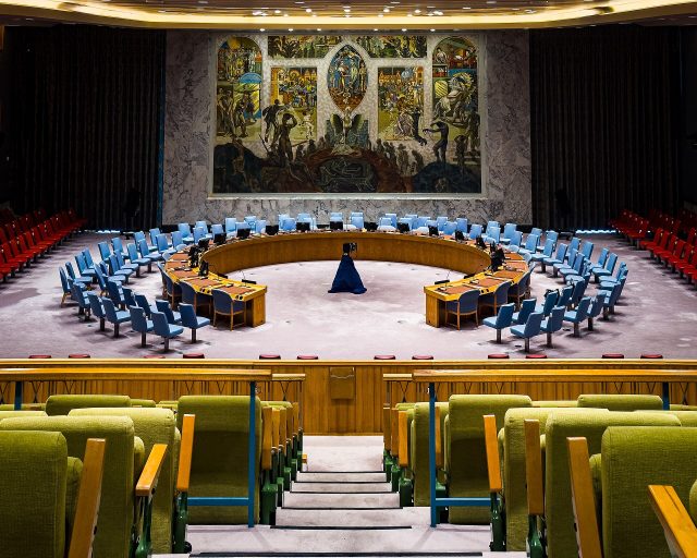 La salle du Conseil de sécurité au siège des Nations unies à New York La salle du Conseil de sécurité au siège des Nations unies à New York