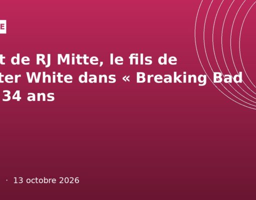 Mort de RJ Mitte, le fils de Walter White dans « Breaking Bad », à 34 ans Mort de RJ Mitte, le fils de Walter White dans « Breaking Bad », à 34 ans
