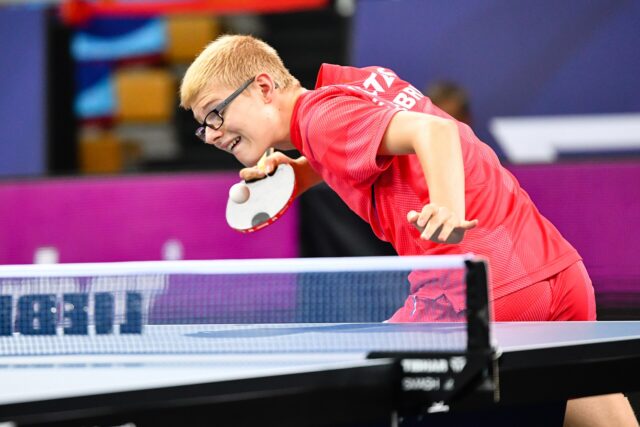Félix Lebrun aux championnats d'Europe de tennis de table à Munich en 2022 (photo d'archives) Félix Lebrun aux championnats d'Europe de tennis de table à Munich en 2022 (photo d'archives)