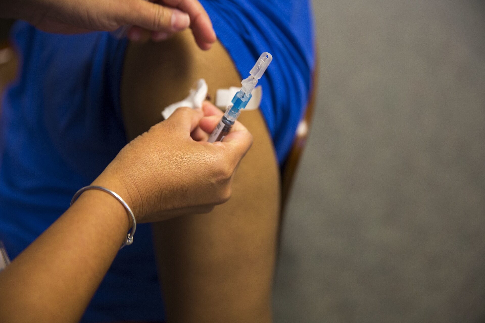 Une injection de vaccin contre la grippe (photo d'illustration) Une injection de vaccin contre la grippe (photo d'illustration)