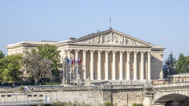 La façade du Palais Bourbon, siège de l’Assemblée nationale, à Paris La façade du Palais Bourbon, siège de l’Assemblée nationale, à Paris